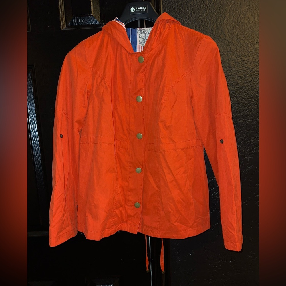 Anthropology TULLE Orange Hooded Lined Jacket
